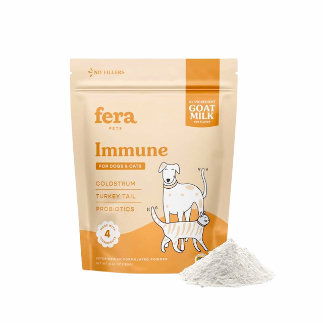 Bột sữa dê Fera Pets Immune tăng cường miễn dịch, dễ tiêu hóa, ngăn ngừa nhiễm trùng cho chó mèo 180g