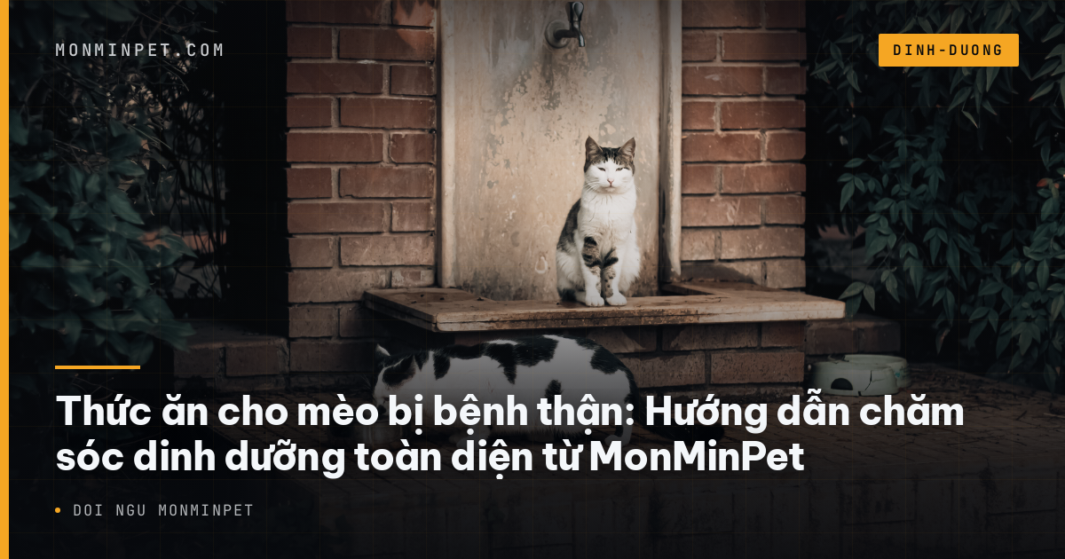 Thức ăn cho mèo bị bệnh thận: Hướng dẫn chăm sóc dinh dưỡng toàn diện từ MonMinPet